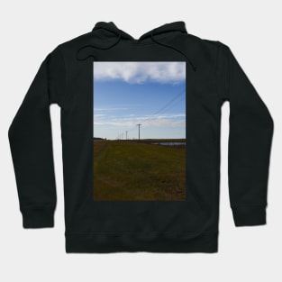 Telephone lines heading off to the vanishing point Hoodie